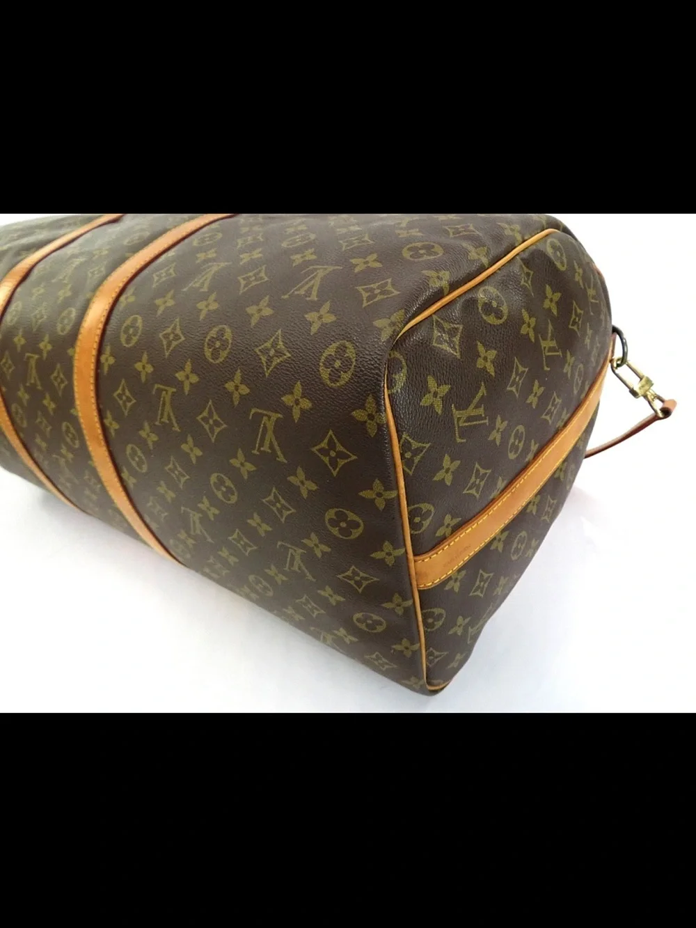 Louis Vuitton Monogram Canvas Duffel with Tan Leather Trim